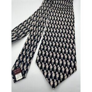 Sabatini Milano Italy Mens Silk Tie Black Zebra Animal Print Hand Made Classic